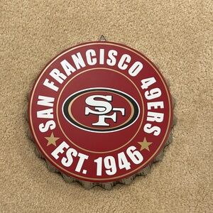 NFL San Francisco 49ers Red and White Round Wall Sign